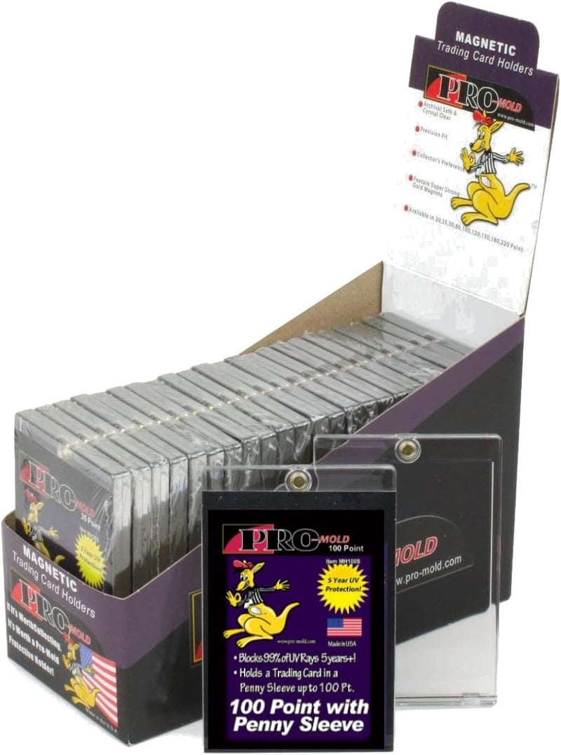 Pro-Mold Box(20) 100 pt. Magnetic One Touch Card Holders Holds Sleeved Card MH100S - Image 3