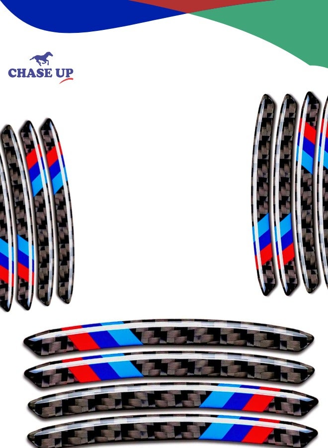 Chase Up 4PCS Carbon Fiber Wheel Center Emblems, Universal 3D Wheel Stickers Protection M Sticker for BMW 1 2 3 4 5 6 7 Series X1 X2 X3 X4 X5 X6 Accessories - Image 1