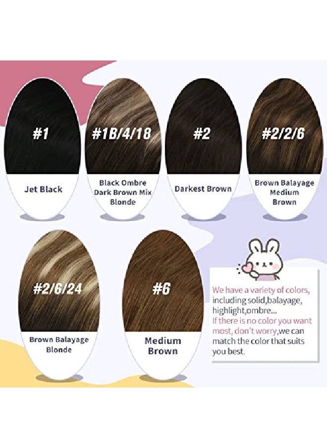Sunny Hair Sunny Fish Line Hair Extensions Human Hair Darkest Brown Invisible Wire Hair Extensions Darkest Brown 2 Fish Wire Extensions Brown Hair Extensions Fishing Line Brown Remy Straight Short 12Inch 80G  - Image 5