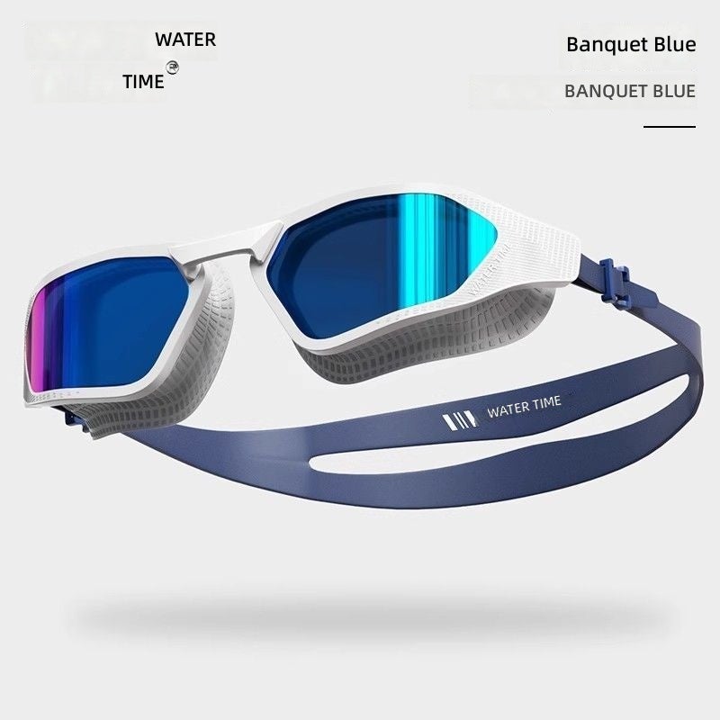 WaterTime Coated Swimming Goggles for Men and Women, Anti-Fog HD Waterproof Swim Cap Set - Image 1
