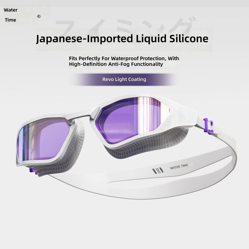 WaterTime Coated Swimming Goggles for Men and Women, Anti-Fog HD Waterproof Swim Cap Set - Image 5