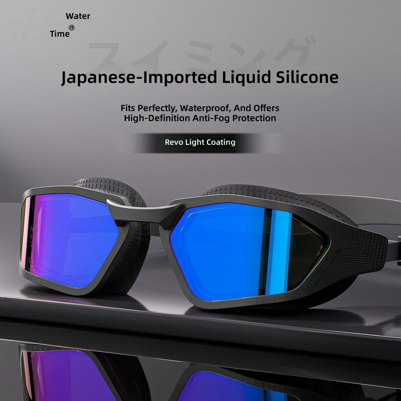 WaterTime Coated Swimming Goggles for Men and Women, Anti-Fog HD Waterproof Swim Cap Set - Image 3