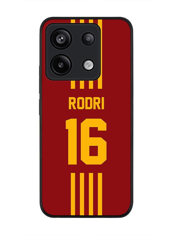 Stylizedd Rugged Black edge case for Poco X6 5G, Slim fit Soft Case Flexible Cover - Football Team - Spain , Player Name - Rodri - Image 1