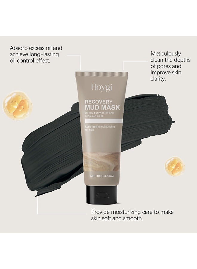 Hoygi Recovery Mud Mask, Relief Mud Mask for Face & Body, Hydrating & Deep Pore Cleanser, Nature-Derived Ingredients, Oil Control Wash Off Body Mud  100G - Image 4