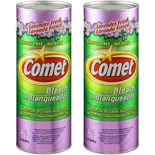 Comet Cleaner with Bleach Powder, Lavender Fresh, 21-Ounces, Scratch-Free, 2-Pack - Image 1