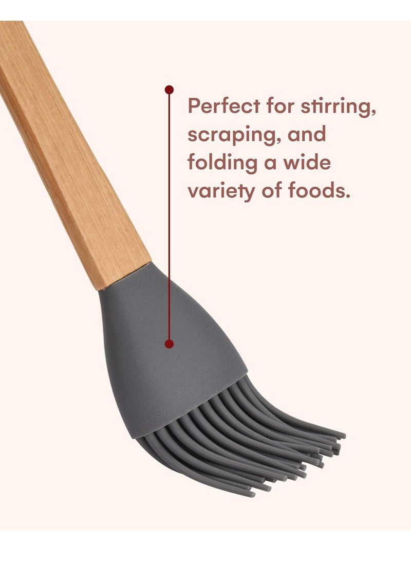 SOLARAE Pack of 5 Mini Silicone Spatula Set Kitchen Utensils Small Kitchen Scraper Spatula High Heat Resistant BPA Free Durable Silicone Spatulas for Eggs Pancakes BBQ - Image 3