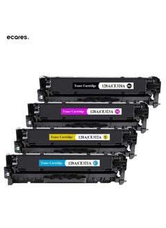 ECARES ECARES® 128A Compatible Toner Cartridge CE320A CE321A CE322A CE323A for HP Color Laserjet CP1525n CP1525nw CM1415fn CM1415fnw Printer (Multicolor)  - Image 1