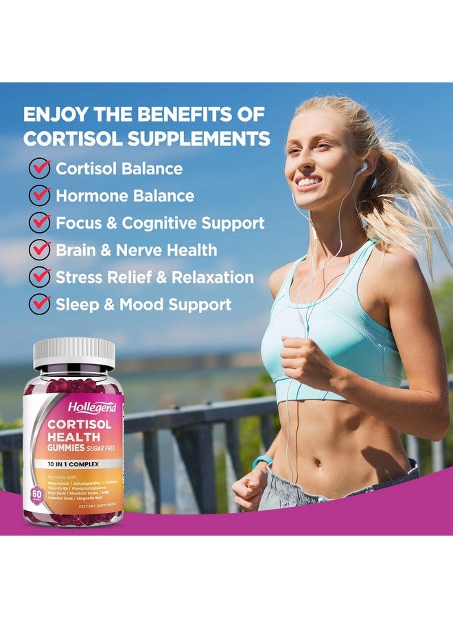 هوليجيند مكملات الكورتيزول من هوليجيند للنساء والرجال، حلوى الكورتيزول مع الأشواغاندا، والمغنيسيوم، وإل-ثيانين، وفوسفاتيديل سيرين، وفيتامين ب6 لإزالة سموم الكورتيزول، والاسترخاء، والنوم، والتركيز، وخالية من السكر، ونباتية، 60 قطعة - Image 5
