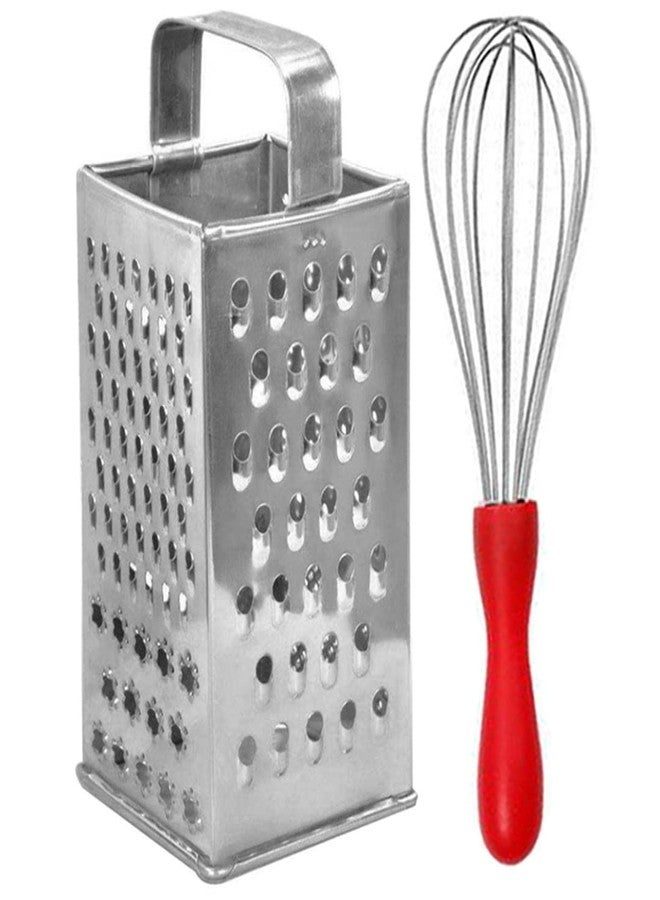 JISUN Stainless Steel 8 in 1 Grater/Slicer & Egg Whisk/Egg Beater for Kitchen - Image 1