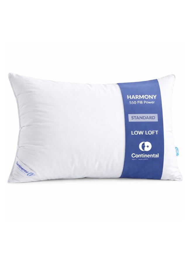 Continental Bedding Luxury Down Pillows Standard Size Pack of 1 - Family Made in New York - Breathable Bed Pillows for Sleeping, Back, Side, Stomach Sleepers – 550 FP Soft, Moderate Softness and Loft - Image 1