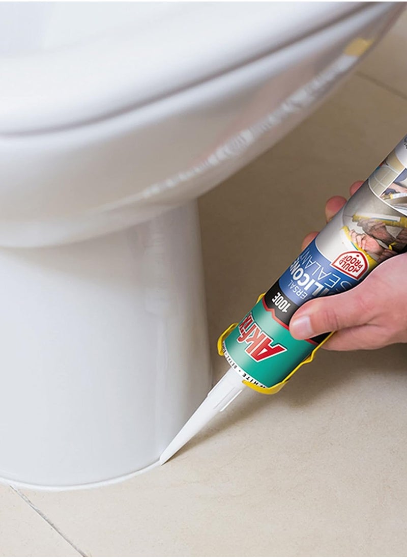 AKFIX - Akfix 100E Universal Silicone Sealant white(280ML) - Image 1