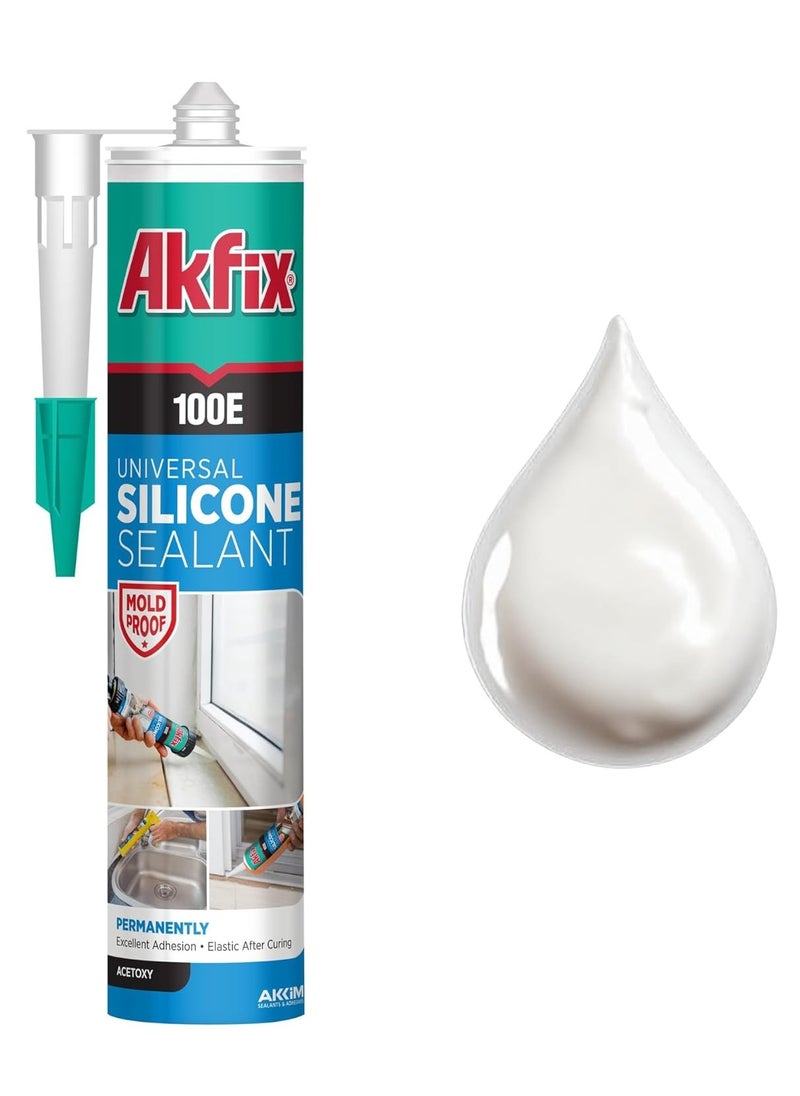 AKFIX - Akfix 100E Universal Silicone Sealant white(280ML) - Image 1