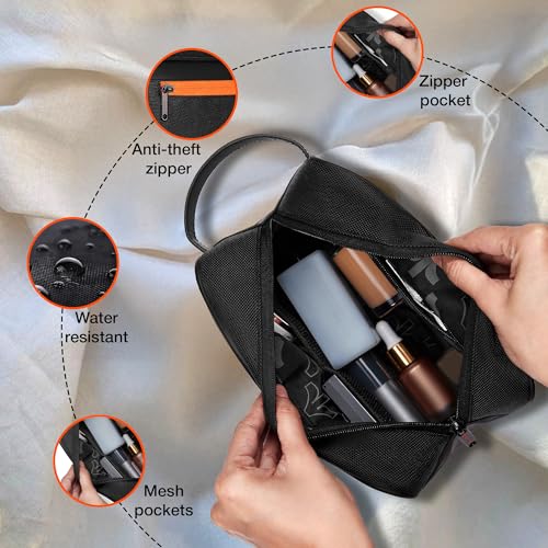 Nasher Miles Stash Toiletry Kit | Cosmetic Bag | PU & Polyester | Travel Pouch Organizer | Multipurpose Storage Compartments & Carry Handle | Travel Accessory for Men & Women (Black) - Image 3