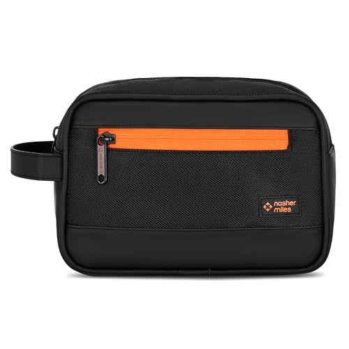 Nasher Miles Stash Toiletry Kit | Cosmetic Bag | PU & Polyester | Travel Pouch Organizer | Multipurpose Storage Compartments & Carry Handle | Travel Accessory for Men & Women (Black) - Image 1