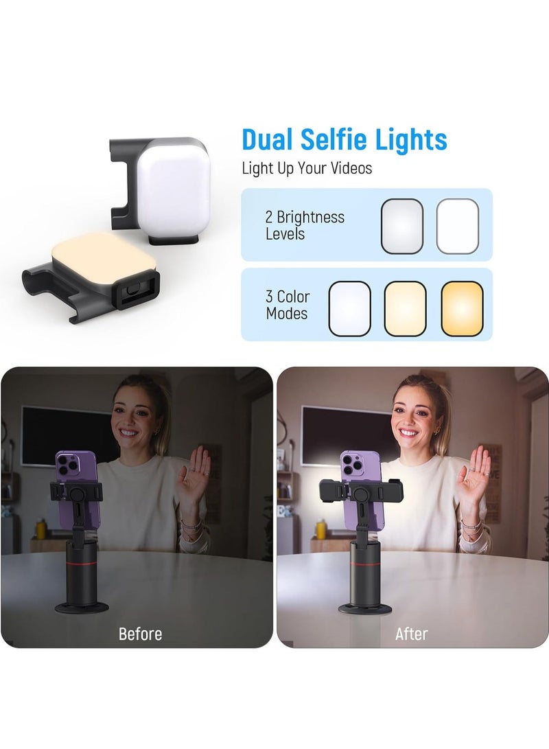 Auto Face Tracking Tripod with Fill Lights No App Required 360° Rotation Body Phone Camera Mount with Detachable Remote Smart Shooting Holder Gesture Control for Live Vlog Streaming Video - Image 5