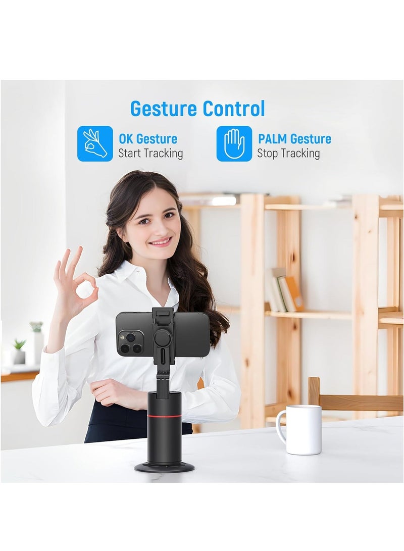 Auto Face Tracking Tripod with Fill Lights No App Required 360° Rotation Body Phone Camera Mount with Detachable Remote Smart Shooting Holder Gesture Control for Live Vlog Streaming Video - Image 3