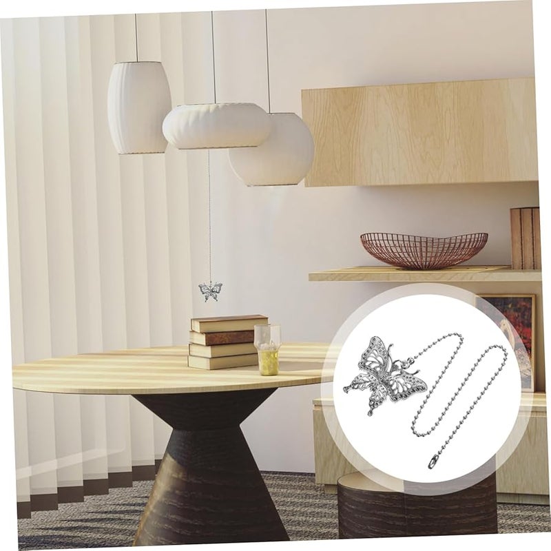 Mikikit قطعتان سلسلة سحب فراشة زخرفية، حبل تمديد 12 بوصة لتركيبات مروحة السقف والإضاءة - Image 5