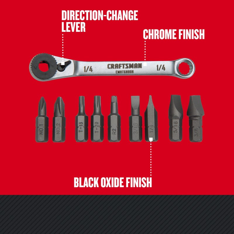 CRAFTSMAN مجموعة مفكات كرافتسمان، معزولة، متعددة الرؤوس، 10 قطع (CMHT68008) - Image 3