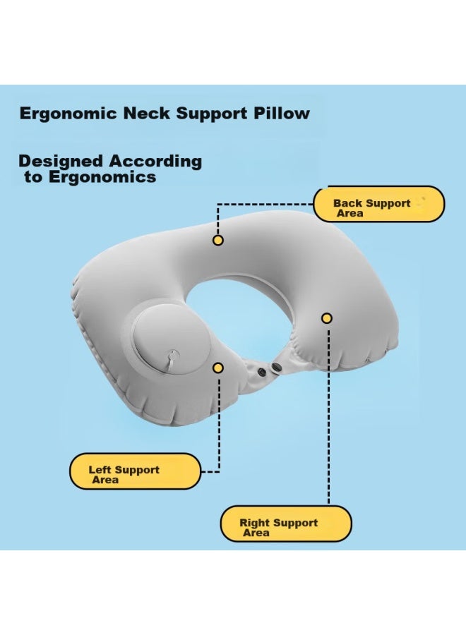 Ta Inflatable U-shaped Pillow For Travel, Airplane, High-speed Rail, Train, Sleeping, Headrest, Neck Pillow, Cervical Support, Backrest - Image 4