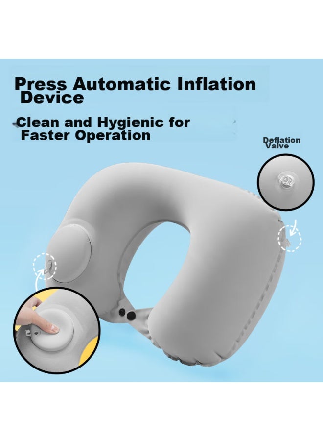 Ta Inflatable U-shaped Pillow For Travel, Airplane, High-speed Rail, Train, Sleeping, Headrest, Neck Pillow, Cervical Support, Backrest - Image 3