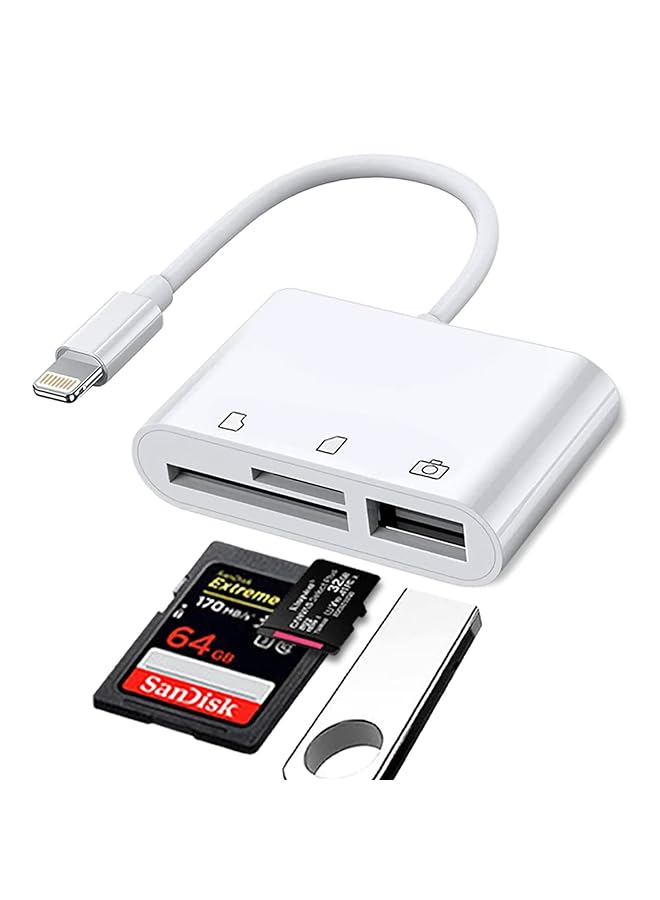 قارئ بطاقات Sd لهاتف Iphone Ipad مع محول قارئ بطاقات Micro Sd منفذ نوع C قارئ بطاقات الذاكرة منفذ Sd منفذ بطاقة Sd التوصيل والتشغيل  - Image 1