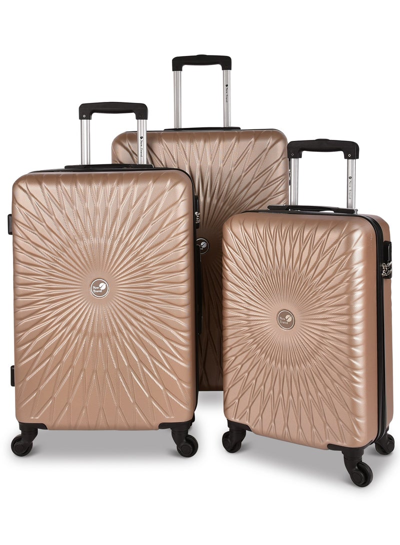 NEW TRAVEL New Travel ABS Luggage Set, Trolley Travel Bag with Carry On Cabin and Checked In Sizes, Combination Lock and 4 Wheels, Lightweight and Durable, Size 20/24/28, NT803/3P - Image 1