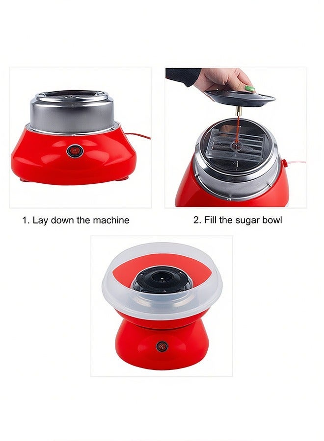 TELANPU Home Cotton Candy Maker | Mini DIY Electric Sweet Floss Machine for Kids | Perfect for Parties & Family Gatherings | Includes Sugar Spoon & Sticks - Image 4