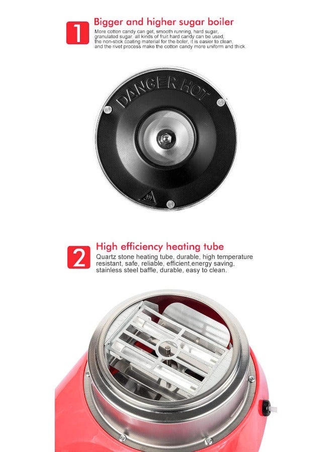 TELANPU Home Cotton Candy Maker | Mini DIY Electric Sweet Floss Machine for Kids | Perfect for Parties & Family Gatherings | Includes Sugar Spoon & Sticks - Image 3