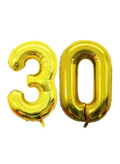 Atpata Funky Atpata Funky 30 Number Golden Foil Balloon 32 inch Size Birthday Decoration Items | Happy Birthday Decoration Kit | 30th Year Birthday Party Anniversary Wedding Decorations  - Image 1