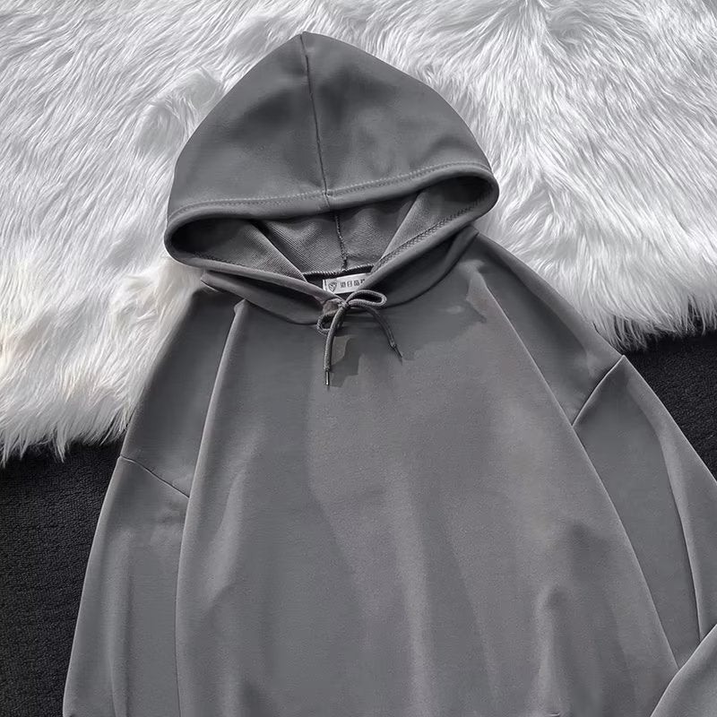 2022 Hooded Sweatshirt Men Casual Long Sleeve Solid Spring Autumn G0 pink  - Image 5