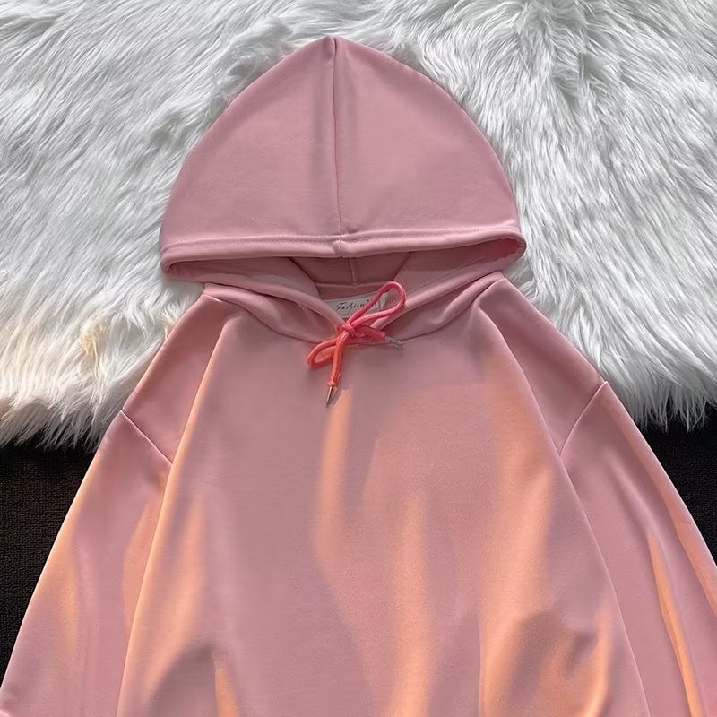 2022 Hooded Sweatshirt Men Casual Long Sleeve Solid Spring Autumn G0 pink  - Image 1