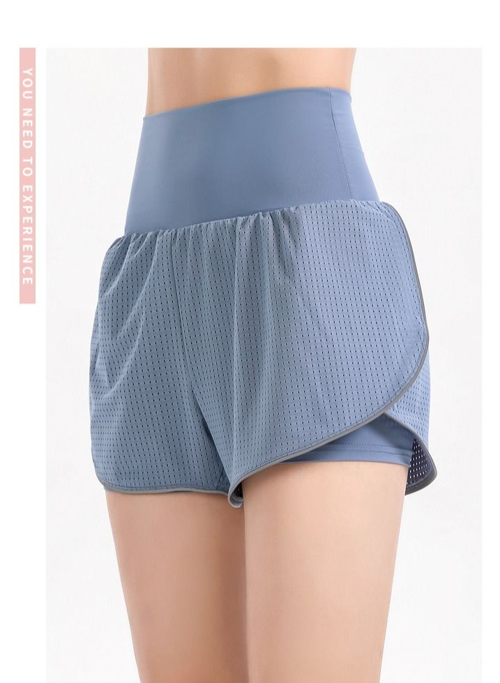 Loquat Exercise Fitness Running Speed Dry Shorts Blue  - Image 1