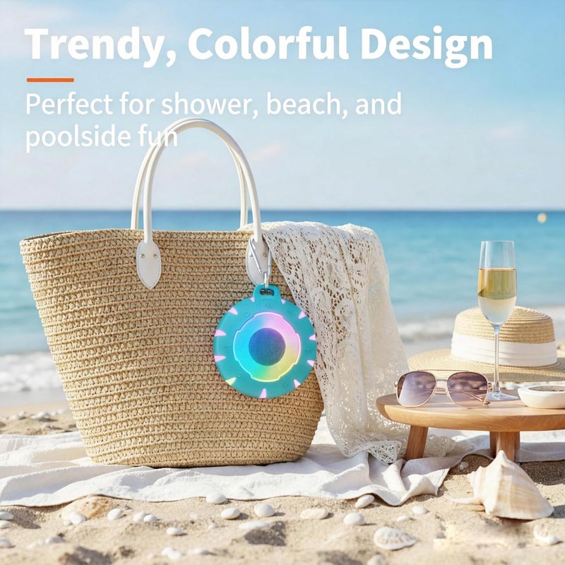 HEYSONG Waterproof High Bluetooth Bluetooth IPX7 Mini Shower with High Definition Sound, LED Light, Floating, Lightweight Portable Speakers for Travel, Pool, Beach, Kayaking - Image 4
