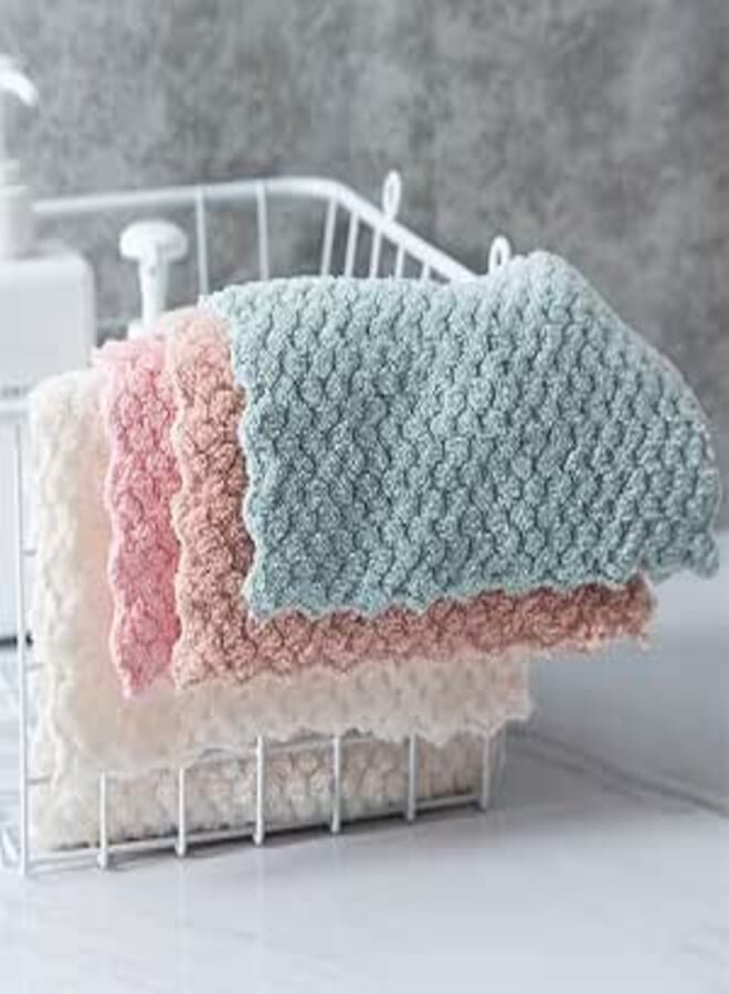 Miracle Microfiber Towels 10 Pieces - 25x25 cm Multicolor for Daily Kitchen and Car Use Absorbs Liquids Quickly and Effectively Removes Dirt and Dust. Generic