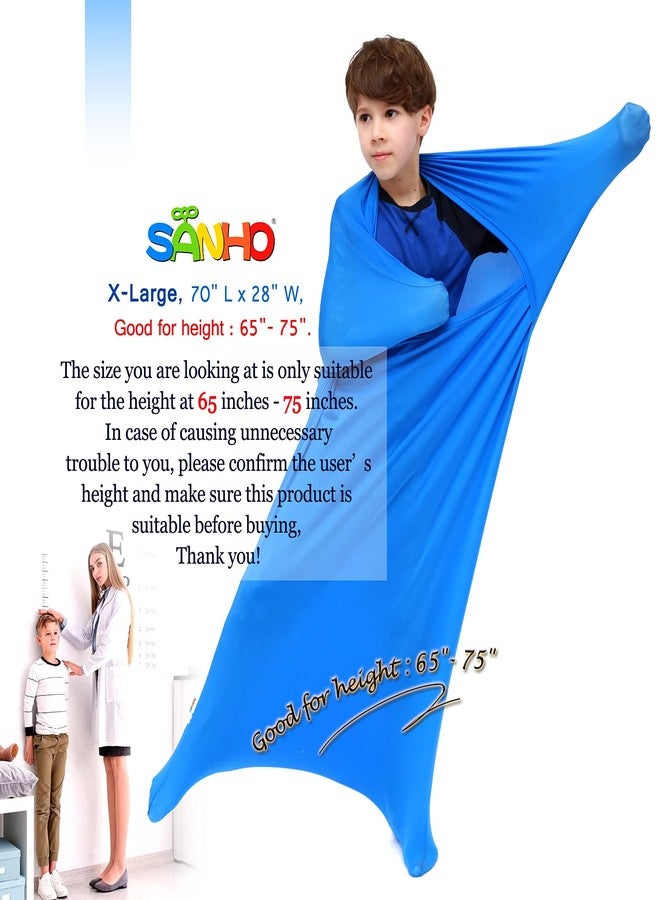 SANHO Premium Sensory Sock,Body Sock,Updated Version, X-Large, 70" L x 28" W, Good for Height: 65"-75" Blue - Image 2