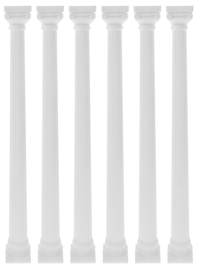 INOOMP 6pcs Mini Roman Column Mini Resin Roman Pillar Statue DIY Pillar Statue for Wedding Table Decoration Garden Home 8.84X1.18X1.18in - Image 1