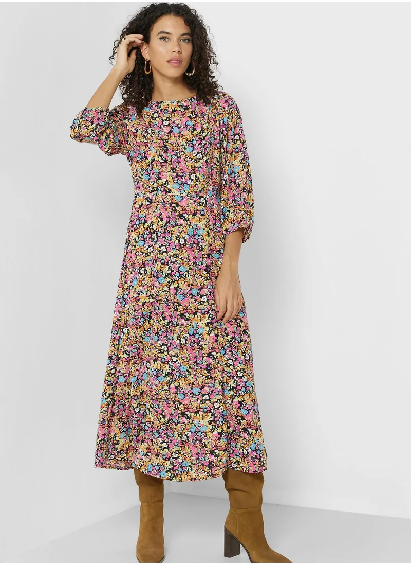 ONLY Floral Puff Sleeve Tiered Dress
