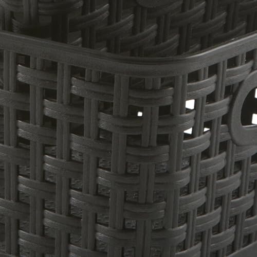 ZHENFAN Black Plastic Weave Storage Baskets, 12-Pack Woven Basket Organizer for Kitchen Office Bathroom - Image 3