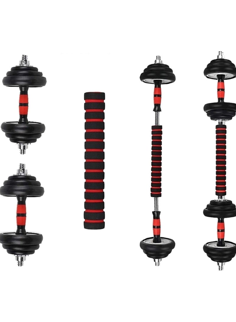 Huitich 20kg Heavy Duty PVC Dumbbell Set with Cement Core Black - Image 1
