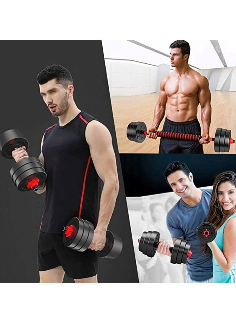 Huitich 20kg Heavy Duty PVC Dumbbell Set with Cement Core Black - Image 4