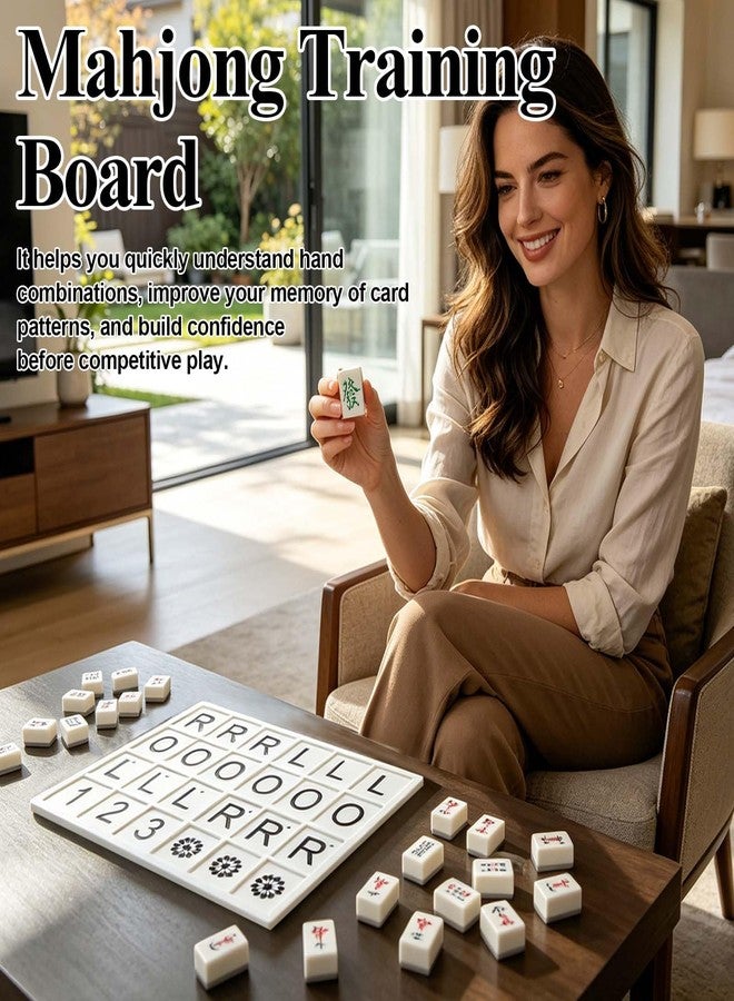 Shudyear Mahjong Practice Board Solo Trainer with 24 Slots RLO Charleston Guide Portable Mahjong Learning Tool for Strategy Training Beginners and Experienced Players(Black) - Image 3