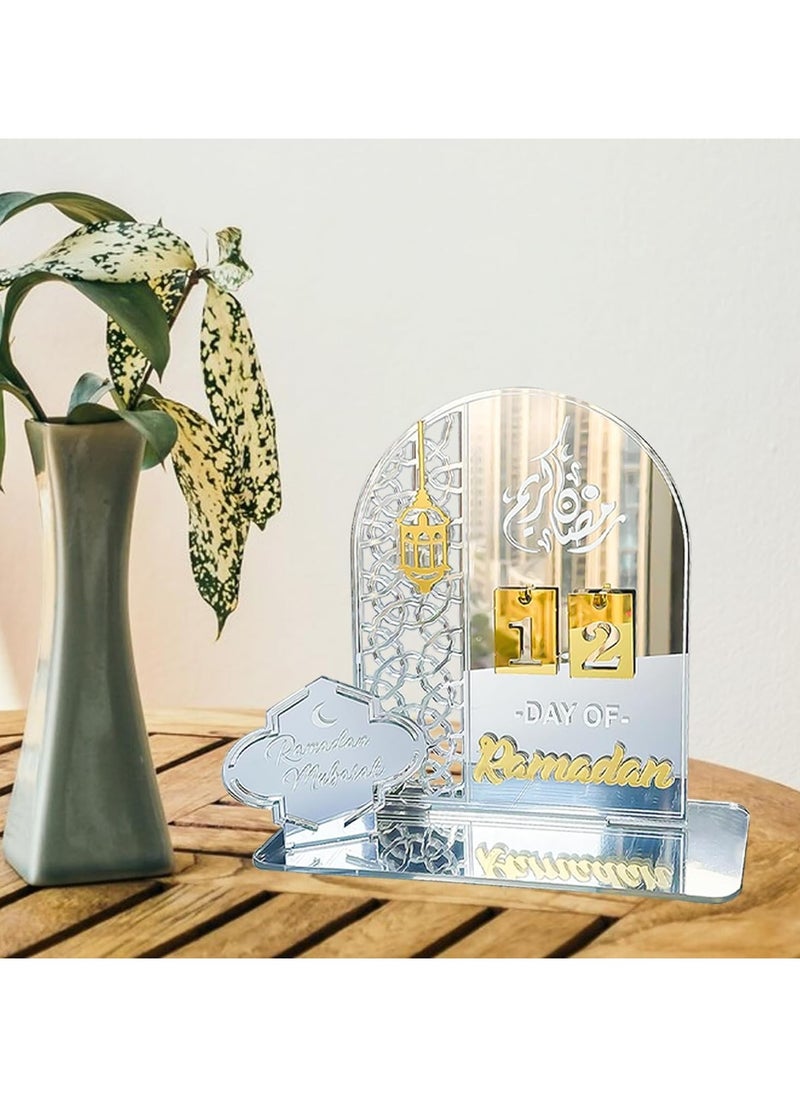 Eworld - Ramadan Wooden Advent Calendar, Elegant Countdown Decoration with Acrylic Craft Ornaments for Home, Eid Celebrations, and Kids' Gifts, Featuring a 30-Day Countdown - Image 1