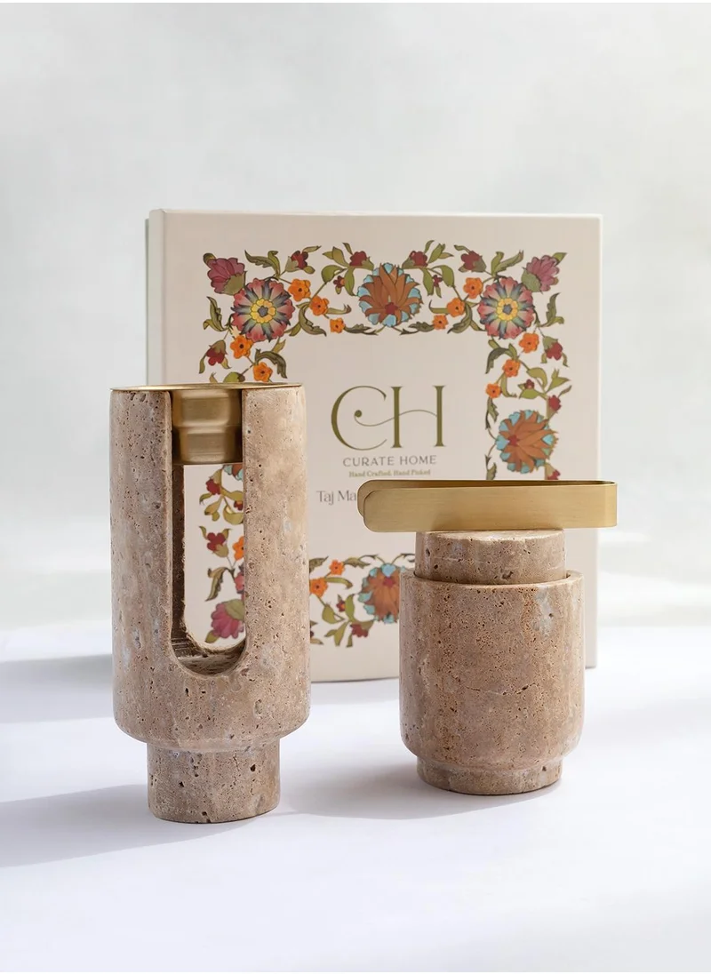 كيوريت هوم Taj Marble Bukhoor Set