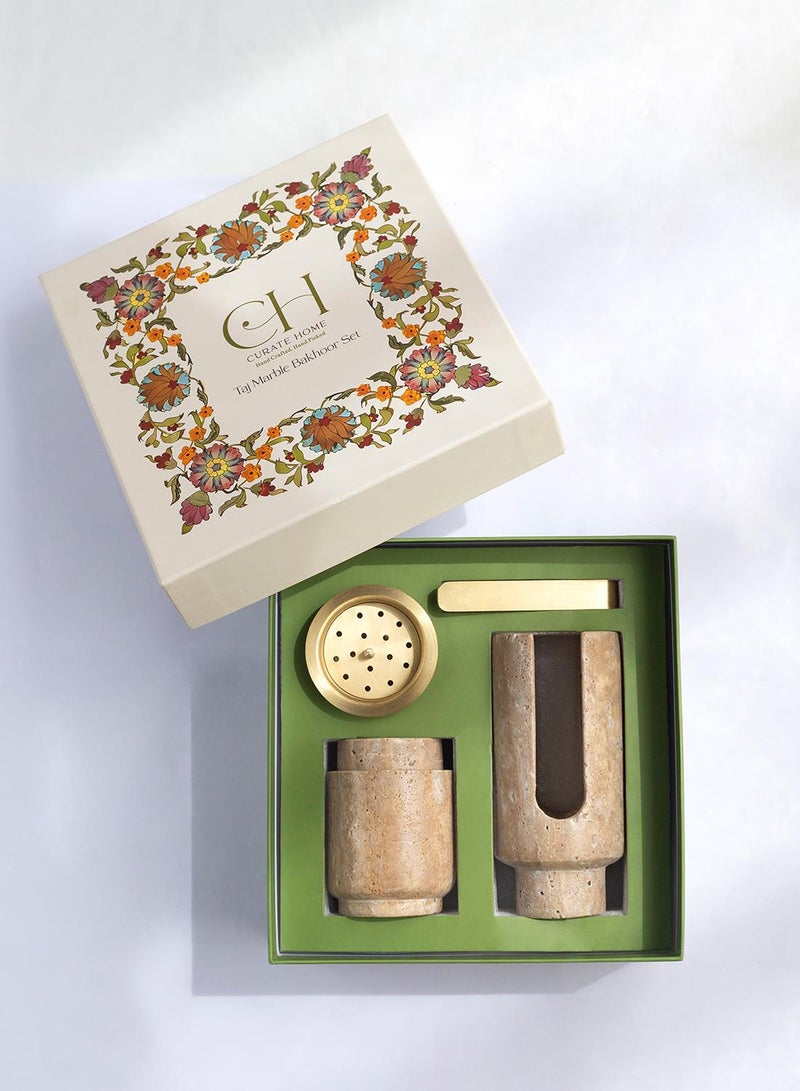 Curate Home Taj Marble Mabkhara Bukhoor Set - Image 1