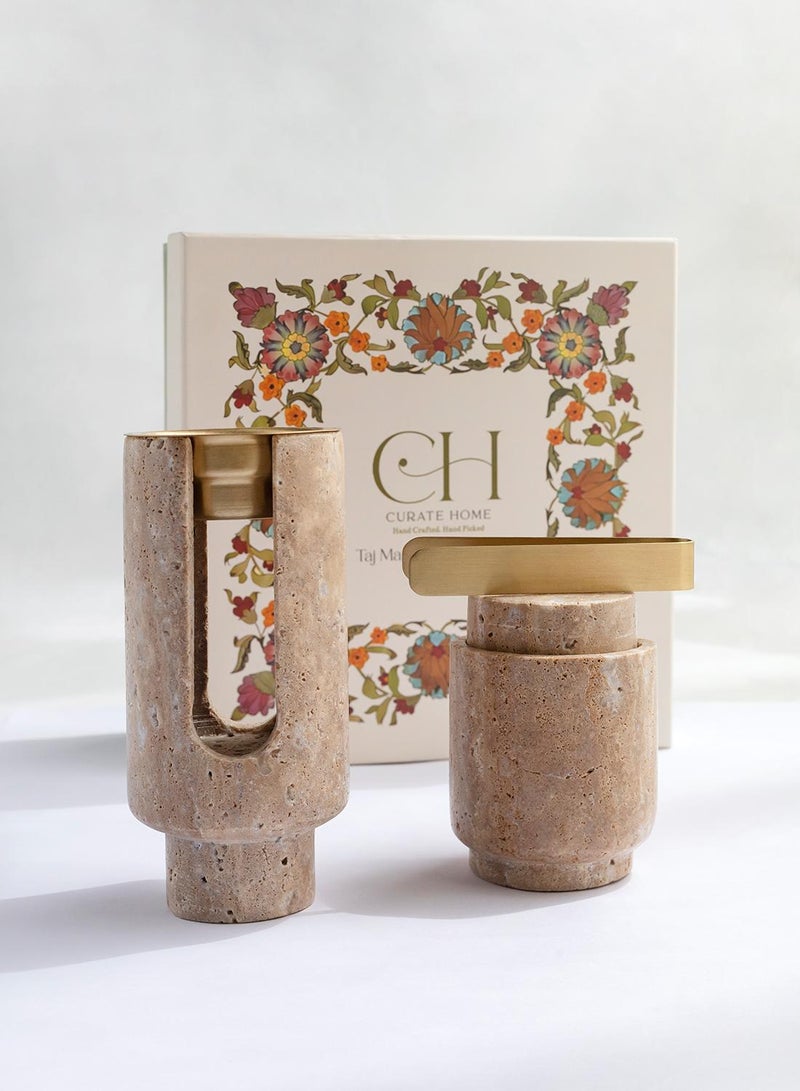 Curate Home Taj Marble Mabkhara Bukhoor Set - Image 2