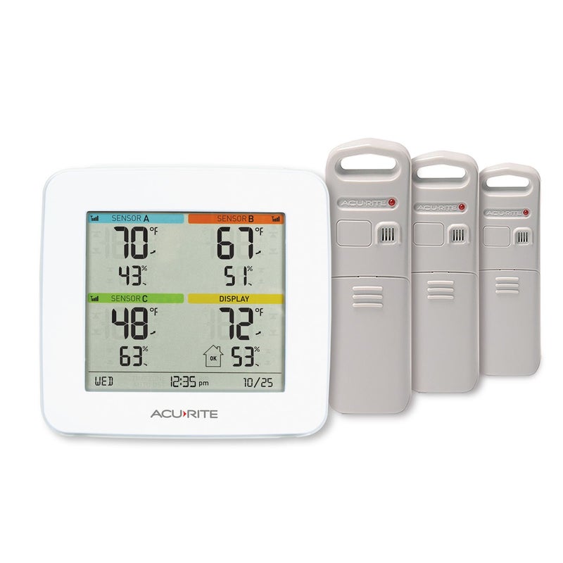 Acurite AcuRite 01094M Temperature  Humidity Station with 3 IndoorOutdoor Sensors White 