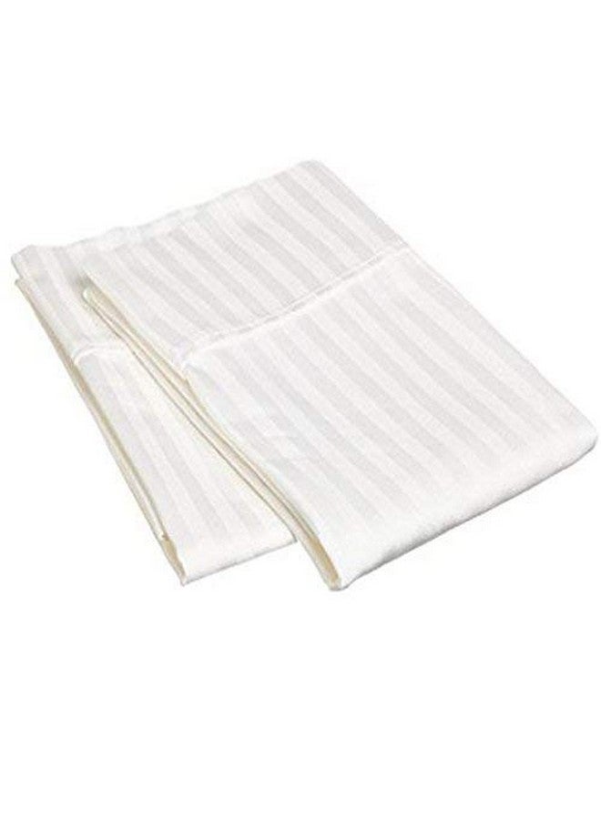 Daksh Sateen Stripe 300 TC Cotton Pillow Cover, 20 x 36 inch, White, 2 Pieces - Image 3
