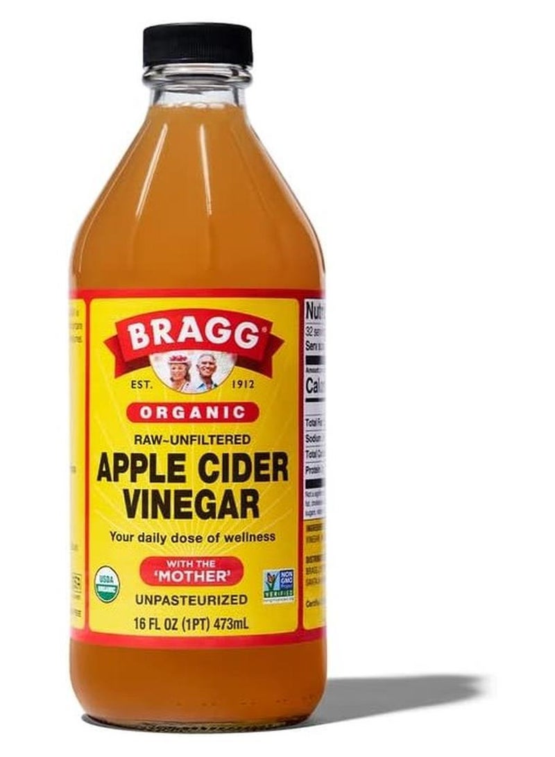Bragg Organic Apple Cider Vinegar with the mother - Organic - raw and unfiltered, 473 ml - Image 1
