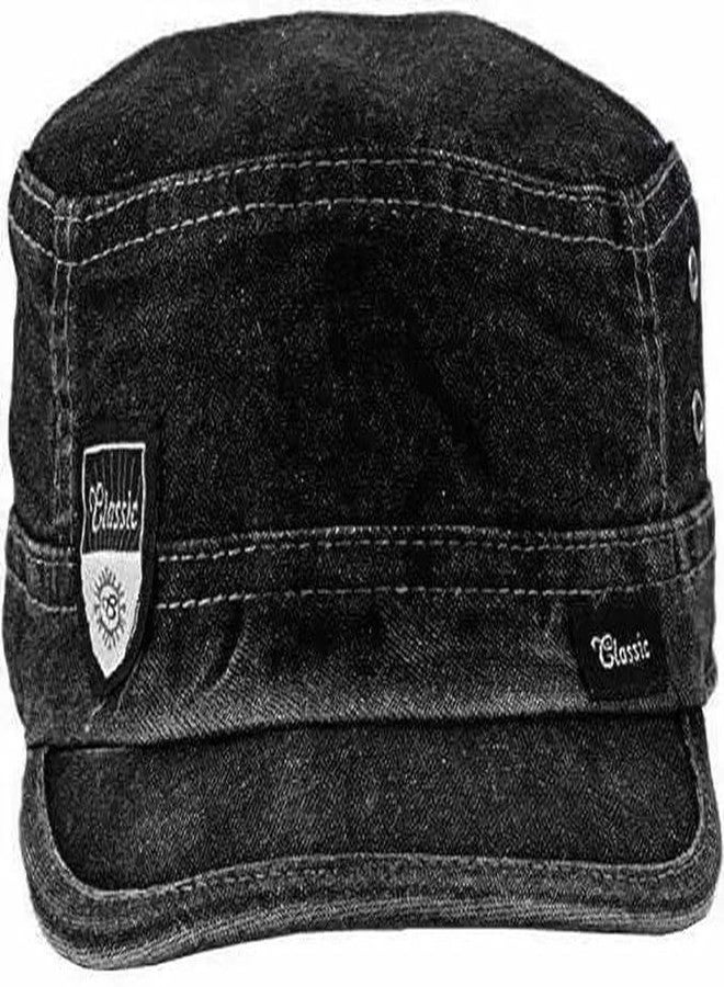 Jubination Cap Black Denim Cap for Men's and Women's - Image 3