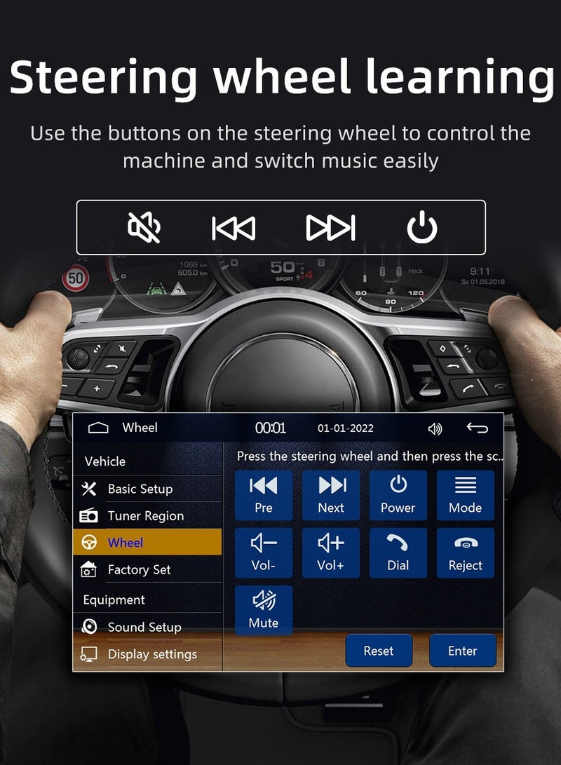 AROAQ Double Din Car Stereo, 7 Inch Car MP5 Player, 2 Din HD Touch Screen FM Radio Audio Receiver, carplay screen with loop recording, wifi, mobile phone connection, parking monitoring, (F7018C) - Image 4